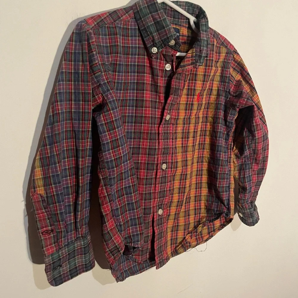 Ralph Lauren Polo Child's BoyLS Shirt Plaid Multi Color red‎ Horse size 3T